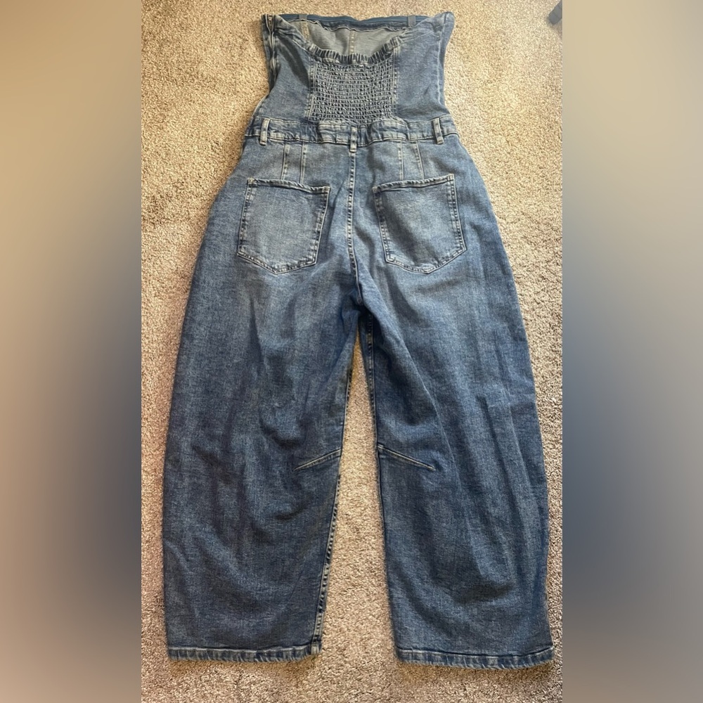 We The Free - Je Suis Pret Barrel Denim Jumpsuit - Size large - Picture 4 of 13